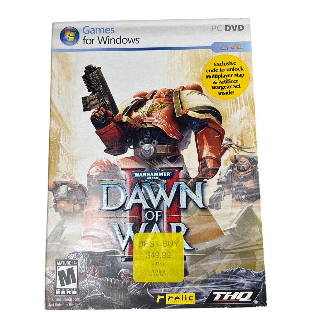 Warhammer 40,000 Dawn of War 2 Pc DVD Game THQ with manual and two sided poster